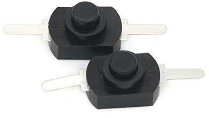 Netzschalterknopf 10 Stück DC30V 1A Schwarz Ein-Aus-Mini-Druckknopfschalter for Taschenlampenschalter