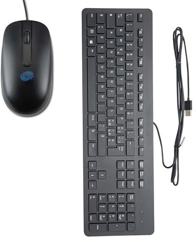 SIMPLETEK - Kit Mouse e Tastiera Neri USB Cablato Slim Business Layout Italiano QWERTY ITA IT | Tastiera 803181-061 + Mouse 672654-001