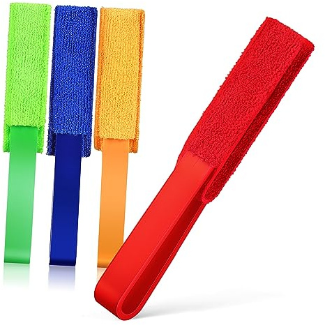DECORNIJIA 4pcs Microfiber Duster Blinds Cleaner Tool Crevice Gap Cleaning Brush Dusting Brush for Reach Areas Air Conditioning Car Vents