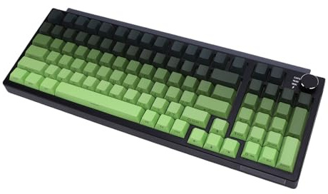 XUMIUZIY 75% Mechanische Gaming Tastatur, Tri-Mode BT5.0/2,4 G/USB Hot Swap fähige Benutzerdefinierte Tastatur mit RGB Hintergrundbeleuchtung, Anti Ghosting, 98 Tasten, Beleuchtete (Farbverlauf grün)