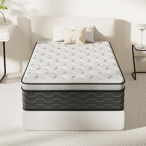 DEWINNER Matelas 90x190 cm Ressorts Ensaches, épaisseur de 30CM - Matelas à Ressorts ensachés et à mémoire de Forme，Ergonomique,Respirant,Confort Ultra Moelleux,Soutien à Haut Rebond, 90 x 190 x 30cm