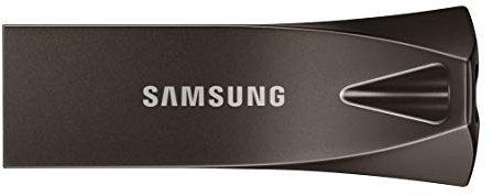 Samsung BAR Plus USB-Stick Typ-A, 256 GB, 400 MB/s Lesen, 110 MB/s Schreiben, Widerstandsfähiger USB 3.1 Speicherstick mit Schlüsselring, Titan Gray, MUF-256BE4/APC