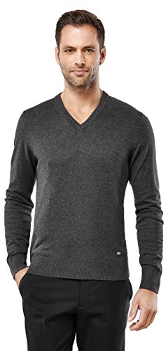 Vincenzo Boretti Jersey de Invierno para Hombre, de Tejido de Punto clásico con Cuello de Pico, Ajuste Entallado
