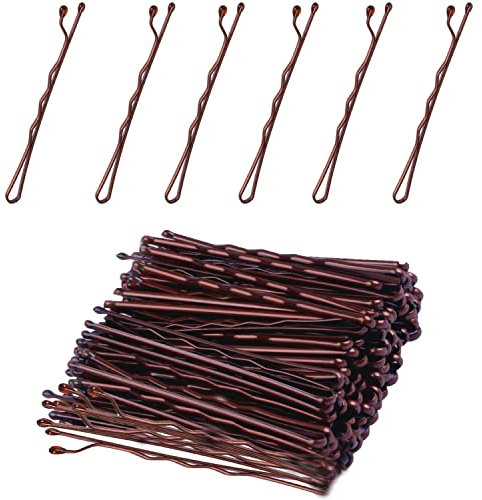 Forcine per capelli Bobby Pins in metallo per capelli, accessori per capelli, 50 pezzi, ideali per tutti i tipi di capelli (marrone dritto)