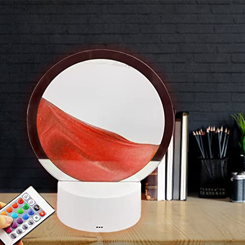 Sandscape, Sandbild Herbstdeko Sandbilder Zum Drehen 3D RGB Bewegliche Sandbilder Deko Figuren Mit LED Licht Sand Schreibtisch Deko Lampe Entspannung Berühren Sie Fernsteuerung USB Batteriebetrieben
