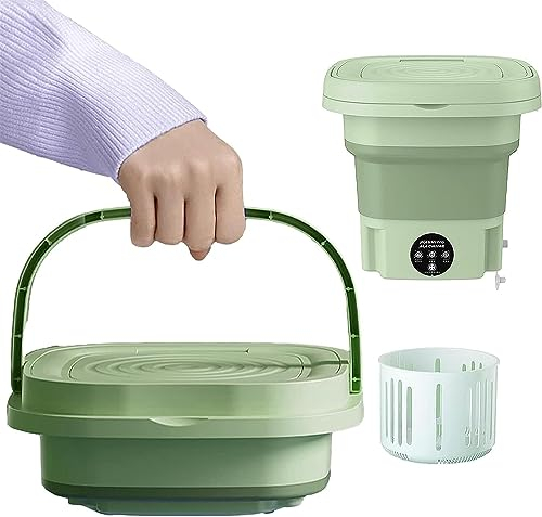 Mini Waschmaschine Faltbar Tragbare 8 Liter Wäschewanne Mobile Reisewaschmaschine Kleine Waschmaschine für Unterwäsche Und Socken Automatische Waschmaschine für Camping, Reisen, Schlafsäle
