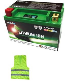 COMPATIBILE CON SYM Joyride 150 per anno 2001 al 2002 BATTERIA A LITIO SKYRICH HJTX9-FP FORNITA CARICA PER L'UTILIZZO BATTERIE 12V 36WH 180A RICARICABILE 150X87X105-POS.SX