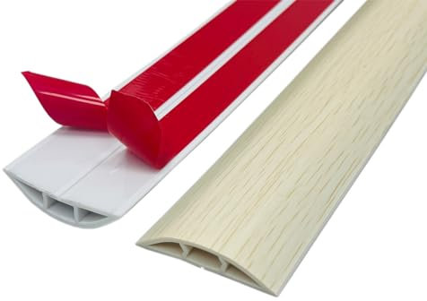 Flexibler Fussboden Kabelkanal Selbstklebend, PVC Boden Kabelschutz, Kabelbrücke, Kabelabdeckung, Kabelschacht, Kabel Verstecken für alle Netzkabel in Haushalt, Büro, Schule