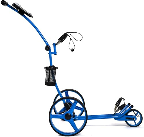 Yorrx Slim Lion Pro5 Plus – Carro de golf ligero de aluminio económico con amplio equipamiento (Funky Blue)