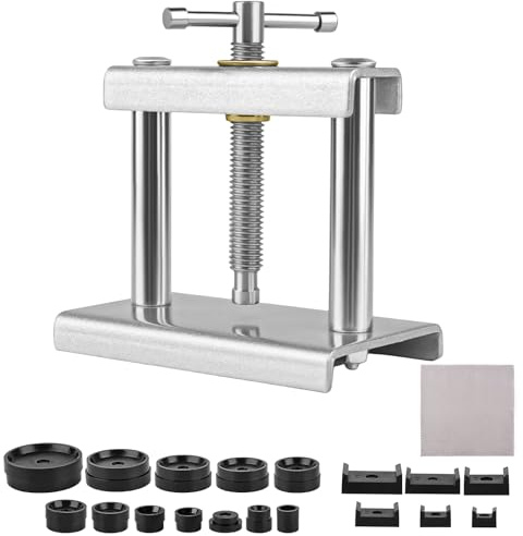 MXTIMWAN Uhr Presse Set,Uhren Batteriewechsel Werkzeug,Uhrenschließer Gehäuseschließer,Uhrenschließer Einpresswerkzeug,Uhrenwerkzeugset,Uhr Reparatur Werkzeug,Uhrendeckelpresse Mit 18 Förmchen