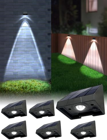 Mrzxy Solar Lights Outdoor Waterproof LED 6000K White Bright Lens Downlight Small Solar Light for Address, Sign, Mailbox, Deck, House Number, Wall, Fence