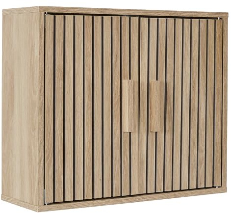 HOME DECO FACTORY, HD0221, väggskåp, modell Klaus, Natural Crush-kollektion, möbler, badrumsmöbler, 60 x 50 x 20 cm, brun