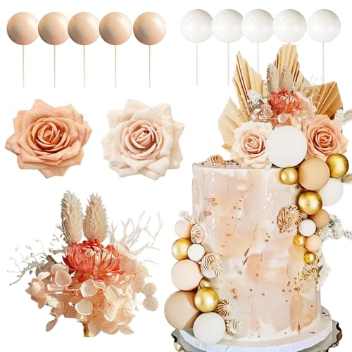 Roaring Good Time Rose Kuchen Deko Boho Hochzeit Dekoration Goldene Hochzeit Mädchen Blumen Tortendeko