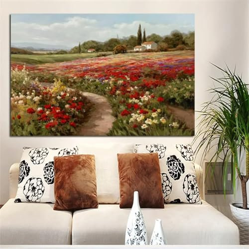 NXMYDBD Claude Monet Pappelfelder Landschaft Impressionistisches Gemälde auf Leinwand, Poster und Drucke, Wandbild für Wohnzimmer, 60 x 80 cm, ungerahmt
