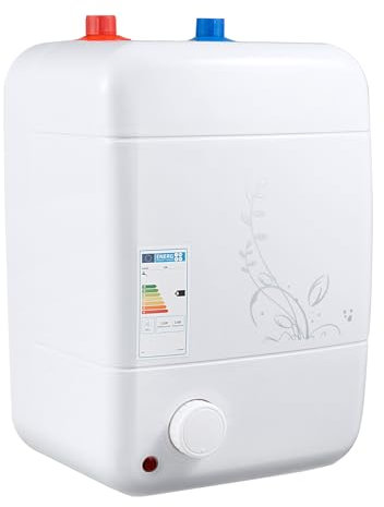 1.5KW Mini Elektro Durchlauferhitzer 8 Liter Sofortheizung Druckfester Kleinspeicher Warmwasserspeicher Druckfest Untertisch Heißwasserboiler für Küche