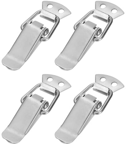 PATIKIL Stainless Steel Spring Loaded Toggle Latch 2.7 Inch, 4Pcs Latch Catches Hasp Clamp Clip for Case Box Chest Trunk Toolboxes Cabinet, Silver Tone