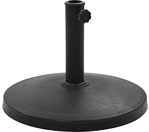 Sufrk Socle Rond de Parasol Polyrésine 10 kg Noir,Pied De Parasol,Pied De Parasol Lourd,Pied De Parasol sur roulettes