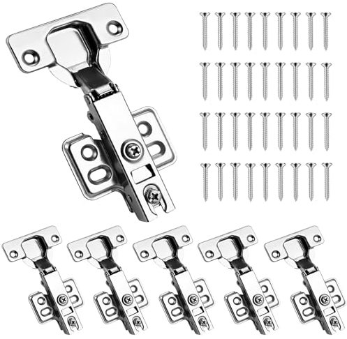 Philtool 6 Stück Scharniere für Schranktüren 110 Grad Schrankscharnier Mit Dämpfungsfunktion Softclose Scharnier Topfscharnier 35mm für Küchenschrank Schranktür