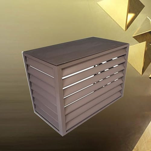 Cubierta de aire acondicionado exterior para unidades mini split y ventana, color marrón, 110 x 6, radiador y deflector incluidos
