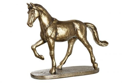 Brillibrum Design Deko Pferd Skulptur golden Antik Figur Pferd aus Polyresin Horse Decorative Figure (Variante 1)