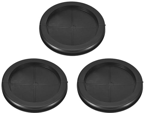 sourcing map 3Pcs Rubber Grommets 3-1/8 (80mm) Drill Hole, 2-3/4 (70mm) ID Double Sided Hole Plugs Ring Gasket for Firewall Cable Wire Protecting, Black