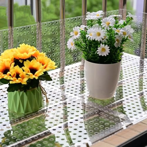 Filet Anti Oiseaux Panneau Grillagé Transparent pour Escaliers de Fenêtre, Clôture Anti-chute pour Balustrade de Balcon de 1 M, Filet de Protection en PC pour Animaux de Compagnie, Tapis de Fleurs(Wid