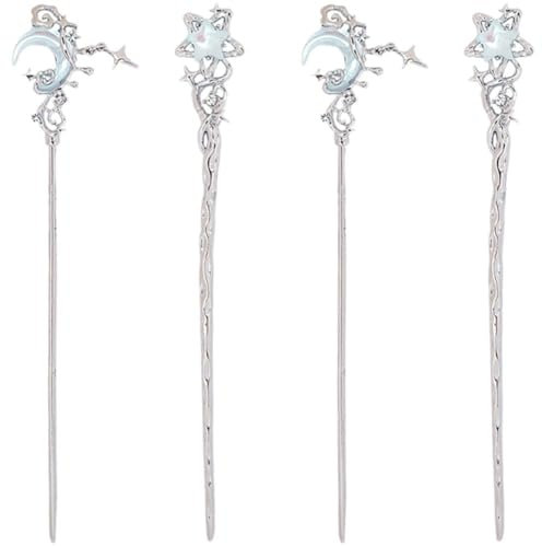Glixoft 4 Pezzi Bastoncini per Cinesi Bacchette per Vintage Fermagli per con Nappe Accessori per Hanfu per Decorazioni per per Ragazze