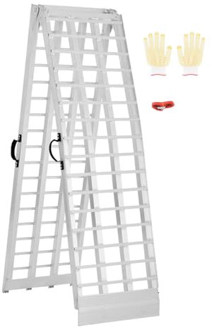 VEVOR Rampe in Alluminio da 453,59 kg 1 Pezzo, Rampa di Carico Universale Stabile con Maniglie, Superficie di Rampa più Ampia, Adatte per Motociclette, Biciclette Elettriche, Biciclette