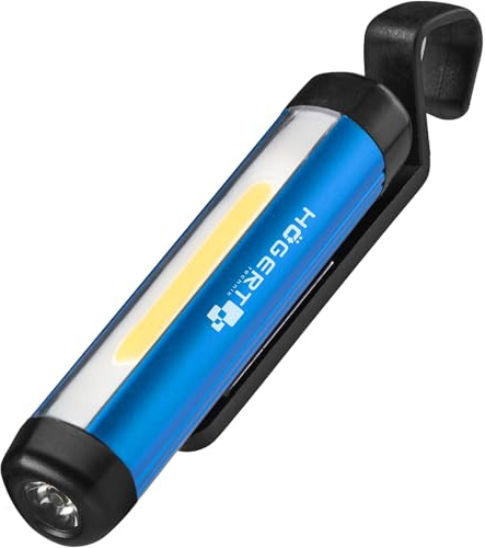 HÖGERT TECHNIK – LED-Arbeitslampe mit SMD- und COB-Licht, 500 lm BOOST-Funktion, Magnet, Haken, schwenkbarem Griff, IPX2, IK07, USB-C und 350 mAh Akku, bis zu 10 h Leuchtdauer