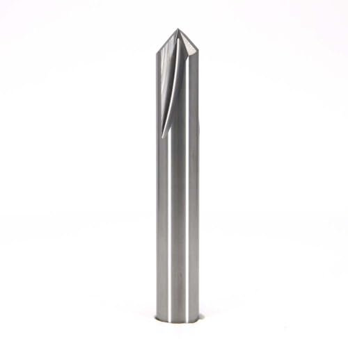 VHM Fasenfräser 60 Grad, 90 Grad, 120 Grad für Holz, Aluminium, Kunststoffe, blank, Entgrater, CNC Fräser, 3 Schneiden / 3 Zähne, Vollhartmetall (120 Grad, D = 5 mm)