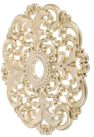 TOPPERFUN Medaglione Decorativo per Soffitto in Ps Color Oro, Design Classico Rotondo, Nasconde Aperture e Imperfezioni, per Illuminazione Domestica e Sale da Pranzo