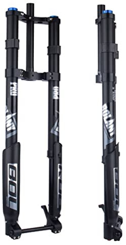GTATBTG Inverted Suspension Fork 26 27.5 29 Inch Downhill MTB Air Fork 5.0 Tire Fat Mountain Bike Double Shoulder Front Fork Travel 160mm Adjustable Rebound Manual Lockout
