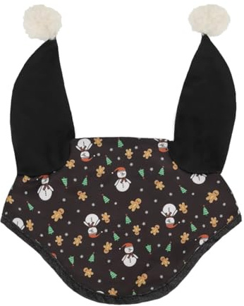 NETPROSHOP Pferde Winter Weihnachten Ohrhaube mit Schneemann Print Pony oder Full, Groesse:Full