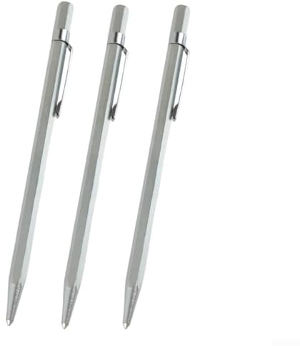 Anreißnadel mit Hartmetallspitze, legierter Stahl, Fliesenschneider für präzises Markieren auf Glas, Metall, Edelstahl und gehärteten Materialien, Konstruktionswerkzeug (3 Stück)