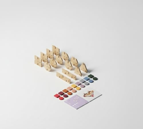 STARTER SET – 32-teiliges Montessori Konstruktionsspielzeug Nachhaltige Holzbausteine für Kinder & Erwachsene Kreatives Lernspielzeug zur Förderung von Fantasie, Motorik & räumlichem Denken Geschenk