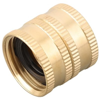 Bulevisiter Drehbarer Wasserschlauchanschluss – doppelte Innengewinde in Gold zum Verbinden von zwei männlichen Gartenschläuchen, passend für 1,9 cm GHT-Gewinde, ideal zum Verlängern oder Reparieren