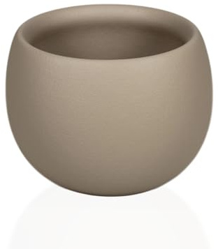 Ardella Orbis Maceta Decorativa 22x16 cm, Plato Opcional, Macetero Redondo Moderno Interior y Exterior, Diseño con Acabado Lacado Premium