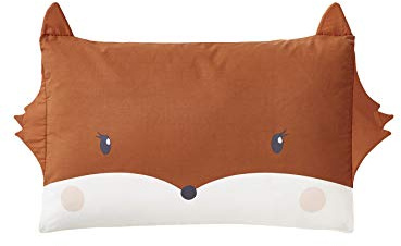 VERTBAUDET Baby Kissenbezug „Blumenzauber“, Fuchs orange 40X60