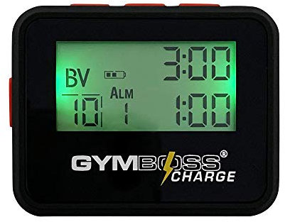 Gymboss Charge Intervall-Timer und Stoppuhr (Schwarz/Rot)