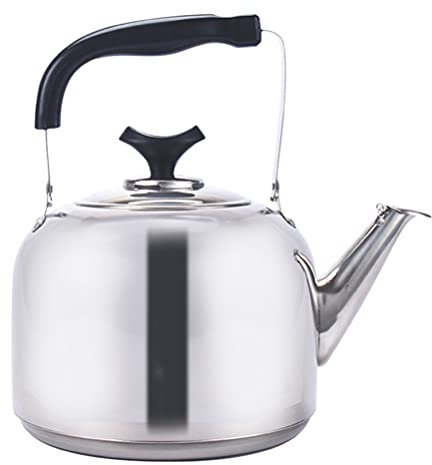 Hemoton Pfeife Pfeifender Wasserkessel 5L Teekessel Pfeifende Haushaltskessel mit Griff Wasserkocher Geeignet Für Induktionsherd Gasherd Elektrokeramikofen Camping Geschirr