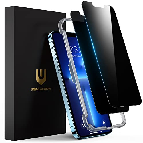UNBREAKcable Privacy Screen Protector for iPhone 14/ iPhone 13/13 Pro, Tempered Glass [True 28°Anti Spy] [9H Hardness] [Case Friendly] Private Protector for iPhone 6.1 - 2 Pack