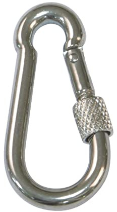 amig Feuerwehr-Karabiner aus Edelstahl, Mod.30150, mit Schraubverschluss zum Verbinden von Seilen, Ketten, Riemen oder Bändern, Druckanker für Schnellverbindungen, 6 x 60 mm, Mehrfarbig