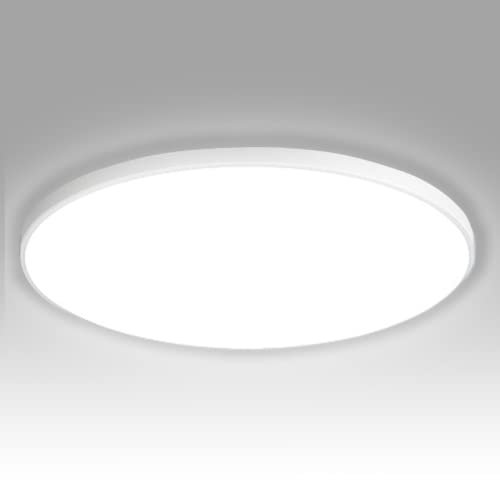 NUODIFAN LED Deckenleuchte,18W Deckenlampe,1800LM Ultra Dünn Weiß 6500K Wasserfest IP65 Badzimmer Deckenlampe,Rund Deckenleuchte Flimmerfreie Lampe, LED Lampen