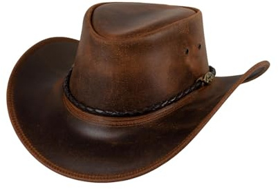 Black Jungle Kimbolton Lederhut, Westernhut, Australienhut, Cowboyhut (as3, Alpha, m, Ocker)