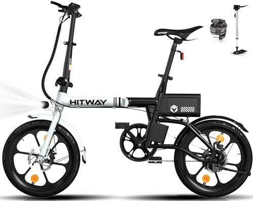 HITWAY BK35 Folding Electric Bike, 16 inch E Bike 250W City E-Bike Max.Range 25-60KM