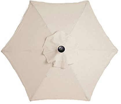 XQZMD Sun Umbrella Fabric Top with 6/8 Ribs for 2.7m/3m Parasol Canopy