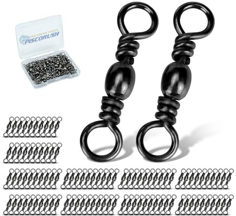 Piscorush 50/100stk Angelwirbel Wirbel Angeln Tönnchenwirbel Angelzubehör Wirbel Set Extra Stark zum Raubfischangeln auf Hecht #16-#6/0 (Größe #3_35kg, 100er Pack)