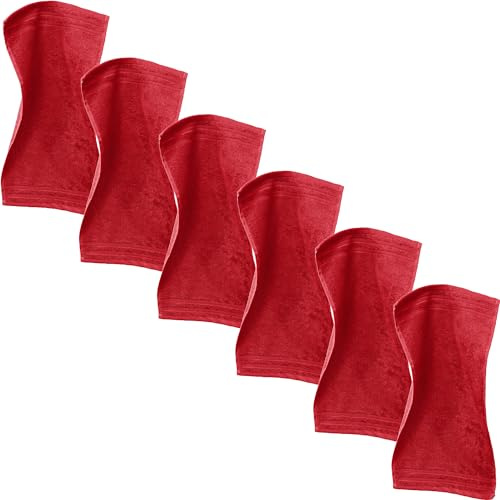 Erwin Müller Gästetuch Heidelberg 6er- Pack, 100% Baumwolle rot Größe 30x50 cm - weiche Qualität, saugstark und strapazierfähig - praktisch durch Schlaufe