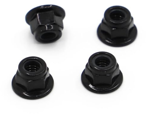 Wenicare 10 Uds M3 M4 M5 M6 M8 Brida Hexagonal de Acero al Carbono Negro Tuerca de Bloqueo de inserción de Nailon contratuerca Nylock autoblocante (Size : M4 10pcs)
