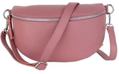MIRROSI® Bauchtasche Damen, Made in Italy, Echtleder Umhängetasche Echtes Leder, Brusttasche, Crossbody Bag aus Echtem Leder, in 3 Größen erhältlich